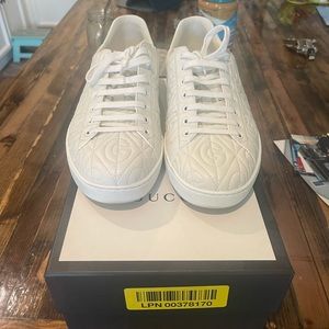 Gucci Napa G Rhombus Sneaker in White and Green